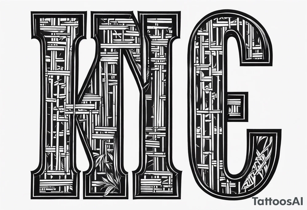 Font, bamboo, American letters tattoo idea