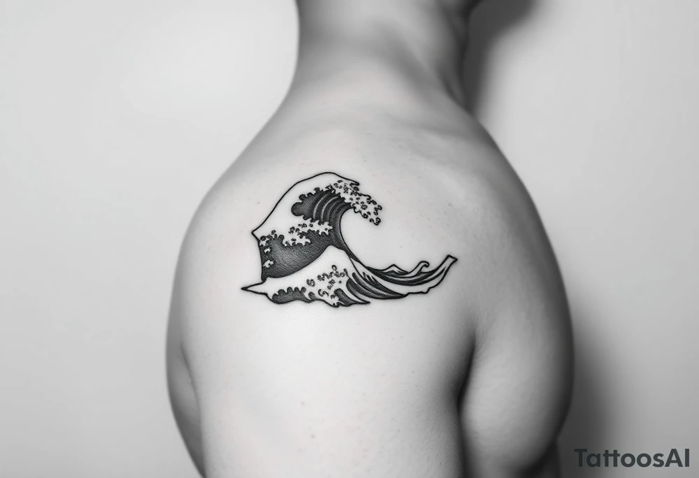 A minimalist tattoo the wave emoticon placed on the upper arm tattoo idea