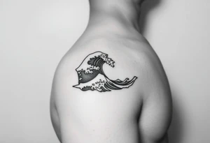 A minimalist tattoo the wave emoticon placed on the upper arm tattoo idea