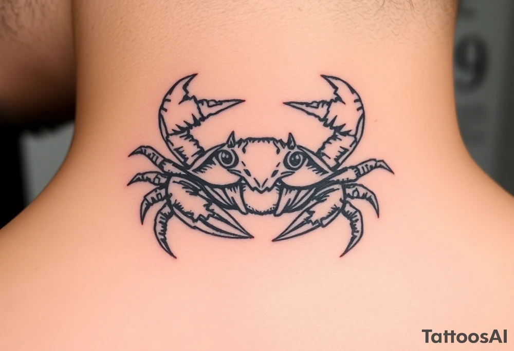 An angry vicious crab zodiac sign for July 9th tattoo idea