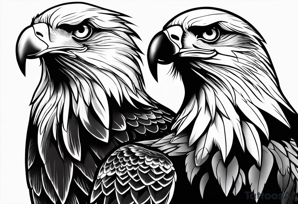Eagle with two heads tattoo idea