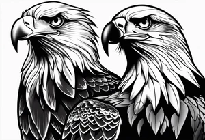 Eagle with two heads tattoo idea