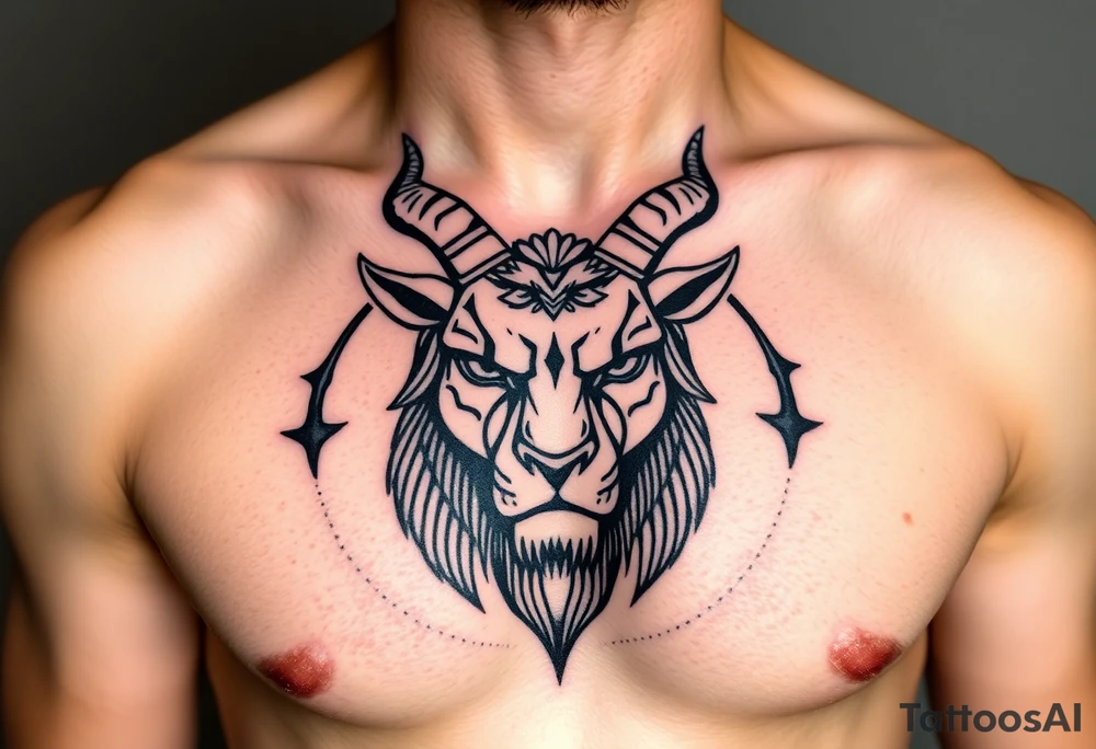 Capricorn head  10x15 cm 
Neutral face tattoo idea