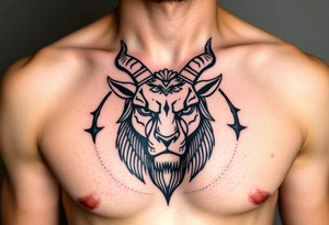 Capricorn head  10x15 cm 
Neutral face tattoo idea