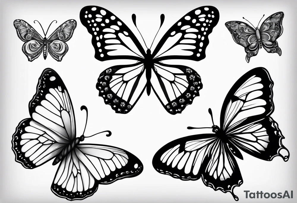 a butterfly and a moth next to each other small tattoo idea