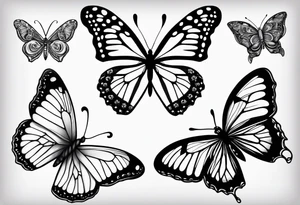 a butterfly and a moth next to each other small tattoo idea