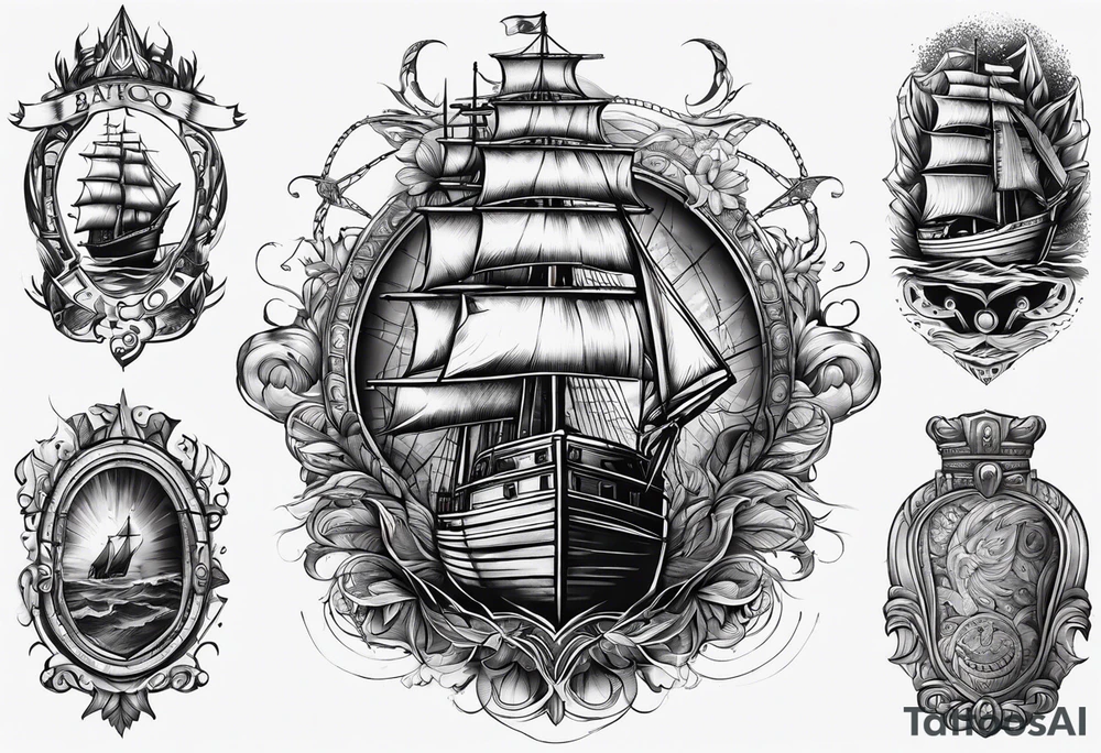Barco destrozado tattoo idea