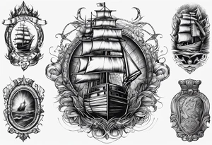 Barco destrozado tattoo idea