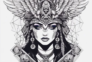 kali, alien goddess, valkrye, pirate, zenza resonance, pachamama, lotus azul, blank panther, eagle, skull, 5D, nueva gaya, dna 12 tattoo idea