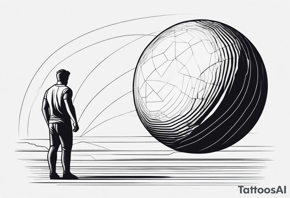Sisyphus minimal line and dot tattoo design tattoo idea