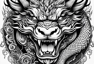 dragon, asian, vietnamese, japanese, oni, big, simple tattoo idea