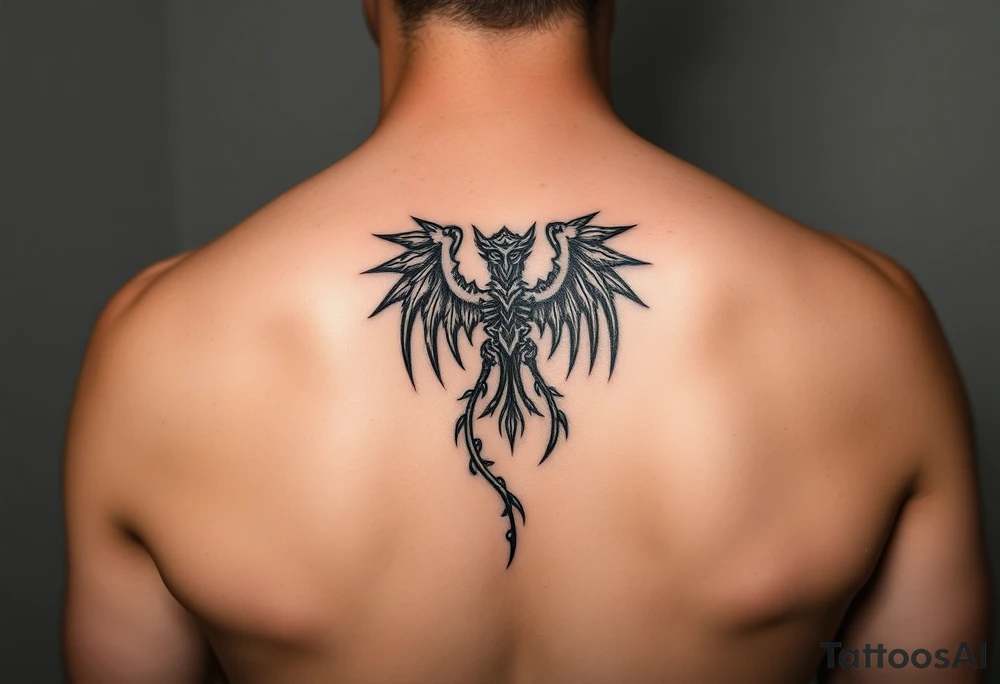 A simple tramp stamp that says Property of Chrys Hecate tattoo idea