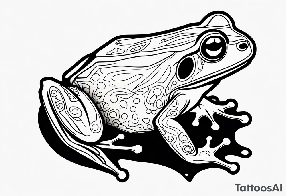 a psychedelic frog tattoo idea