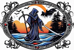 Grim reaper falls in love tattoo idea