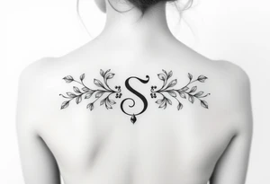 Lorbeerkranz mit Buchstabe S tattoo idea