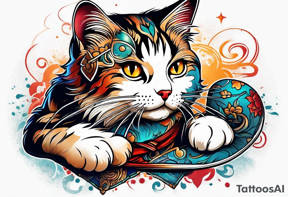 Cat playing with a mouse tattoo idea