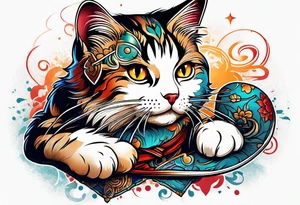 Cat playing with a mouse tattoo idea
