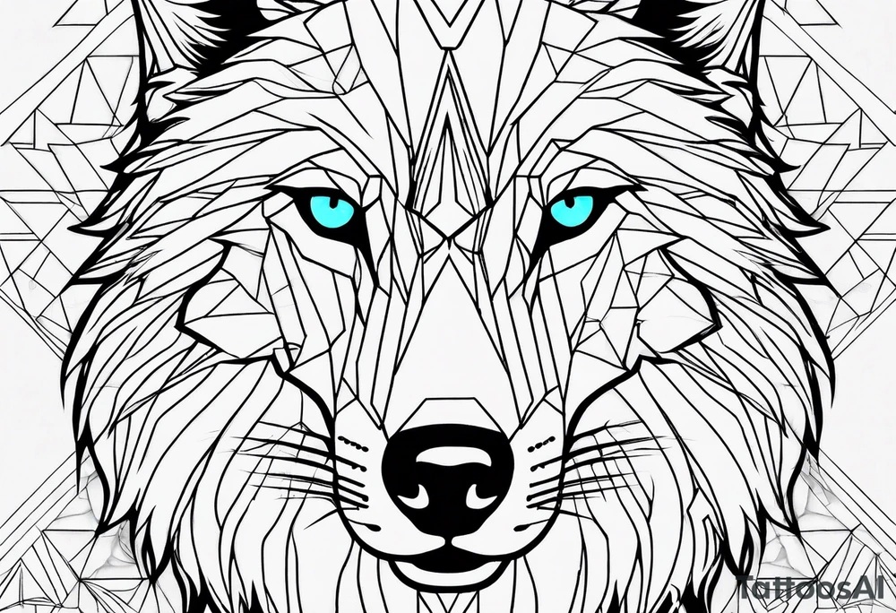 outline of a wolf tattoo idea