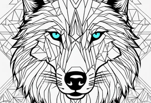 outline of a wolf tattoo idea