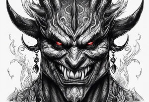 Dark demon with blood tattoo idea