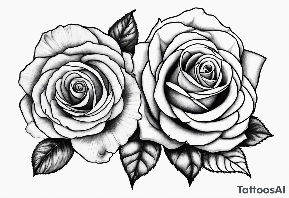 2 violets and 1 rose tattoo idea