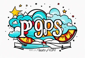 Simple memorial tattoo with the date August 13,2024 and the name”pops” tattoo idea