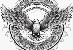 Angel baby birds flying heaven gate tattoo idea