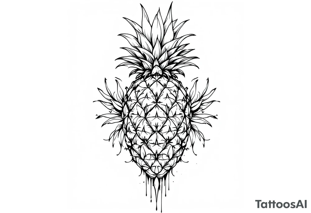 Crown pineapple vagina tattoo idea