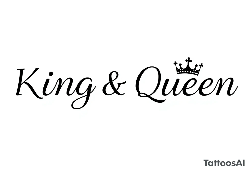 King and Queen couple with crown tattoo idea