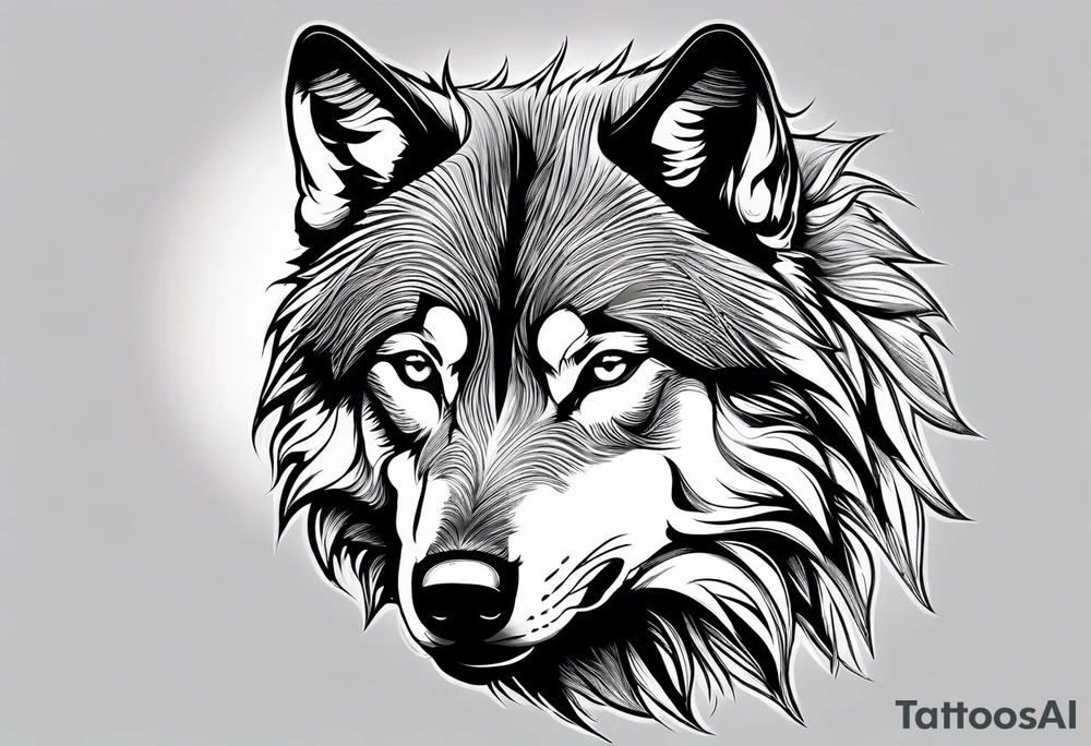 wolf left hand, knigh right hand tattoo idea