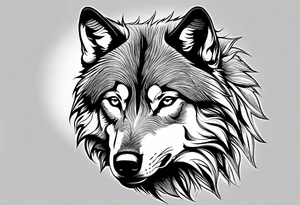 wolf left hand, knigh right hand tattoo idea