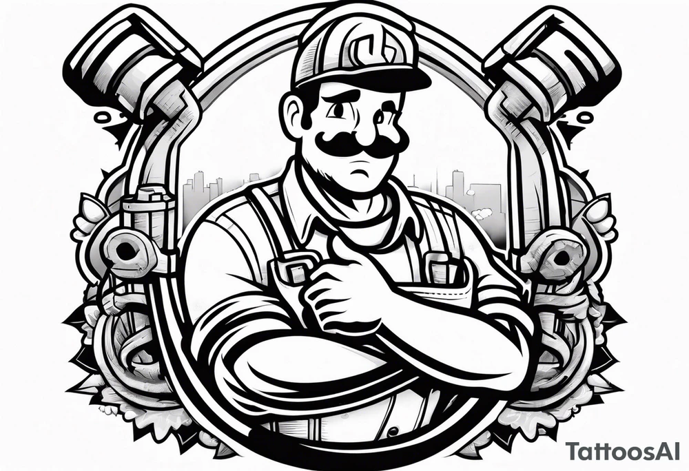 A tattoo representing a plumber 
No pipe wrench’s and simple not a lot of detail tattoo idea