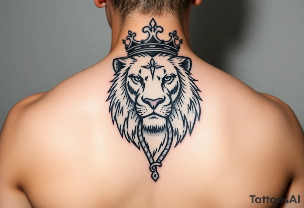 Lion wearing a crown tattoo idea
