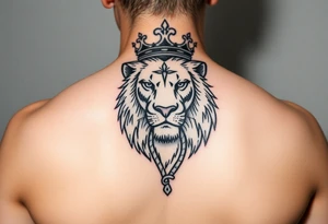 Lion wearing a crown tattoo idea