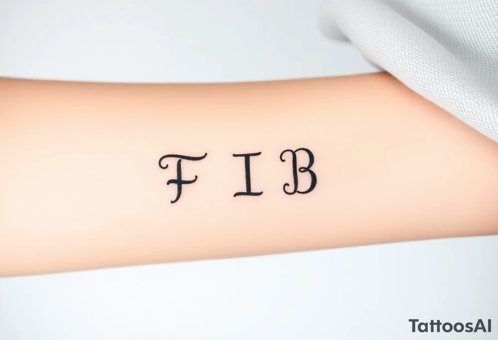 The letters “F I B I” tattoo idea