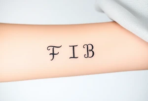 The letters “F I B I” tattoo idea