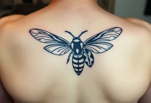 Angry hornet flying with arched body tattoo idea