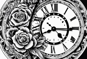 old school clock face deconstructed tattoo idea