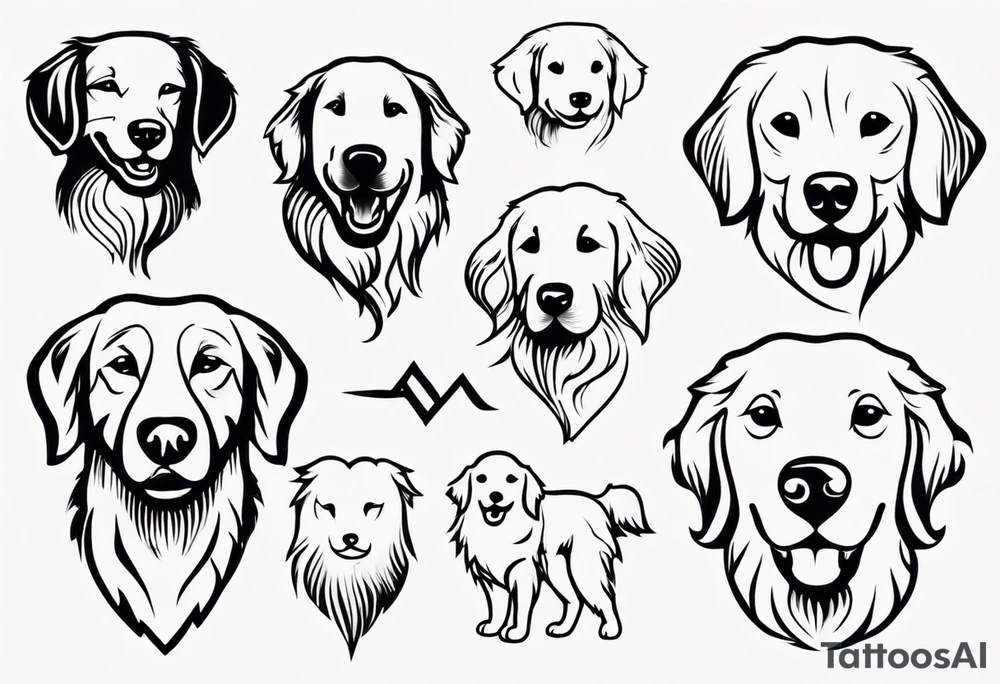 golden retriever tattoo idea