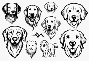 golden retriever tattoo idea