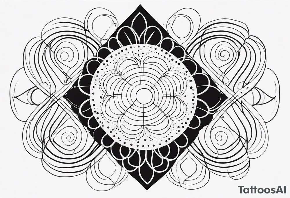 spiritual design made of black dots and circles tattoo idea