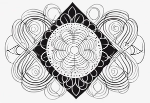 spiritual design made of black dots and circles tattoo idea