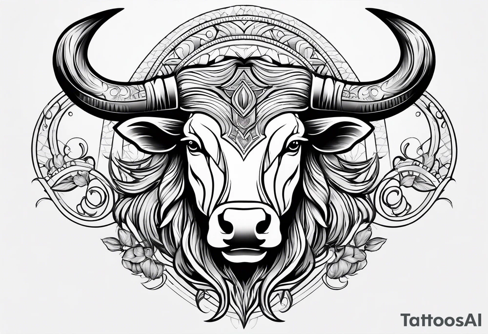 Taurus symbol girly tattoo idea