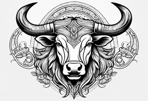 Taurus symbol girly tattoo idea