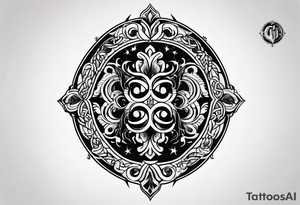 Gemini logo with stitches simple tattoo idea