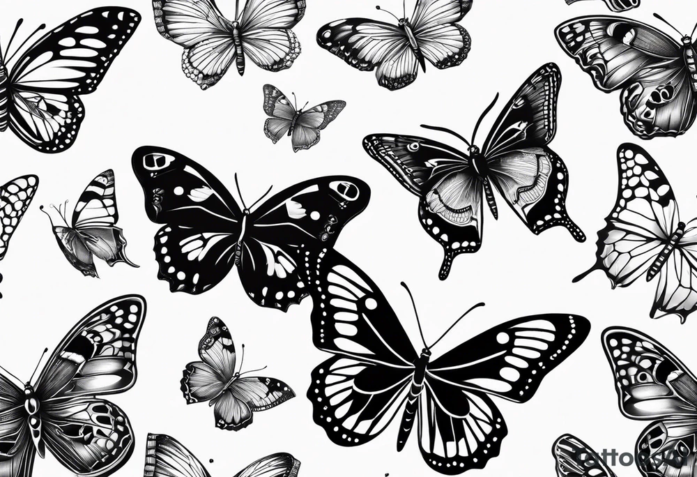 a butterfly and a moth next to each other small tattoo idea