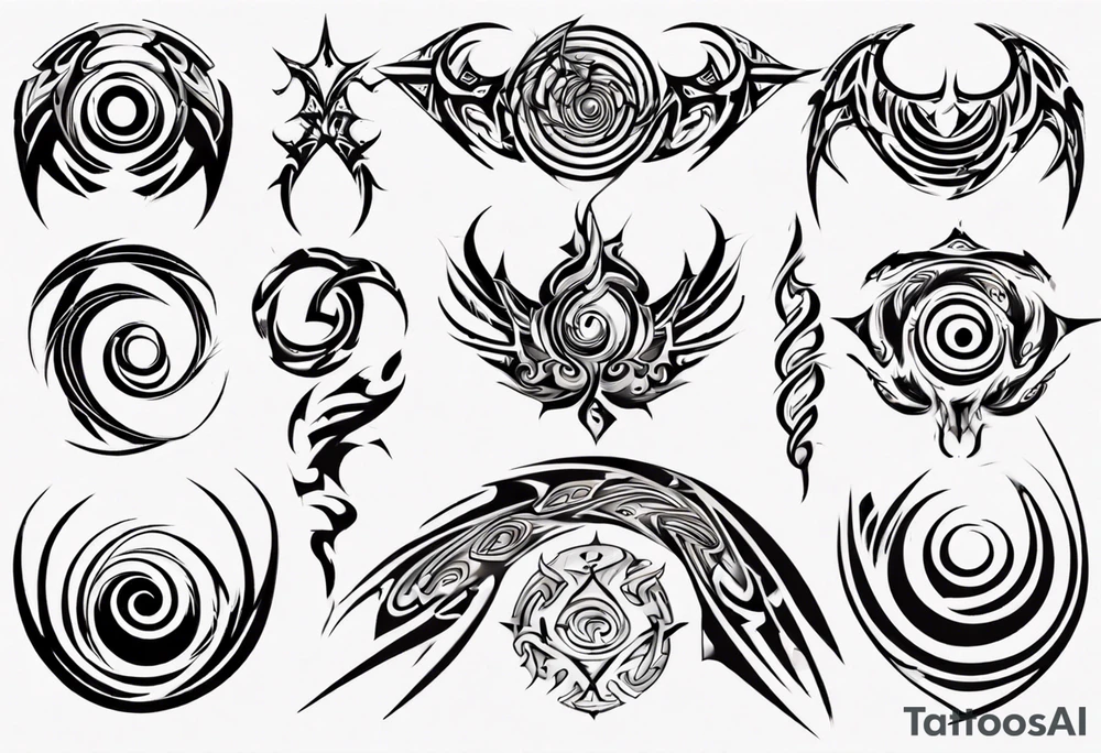 Spiral tribal pectoral muscle tattoo idea