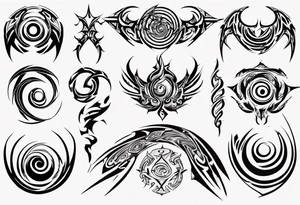 Spiral tribal pectoral muscle tattoo idea