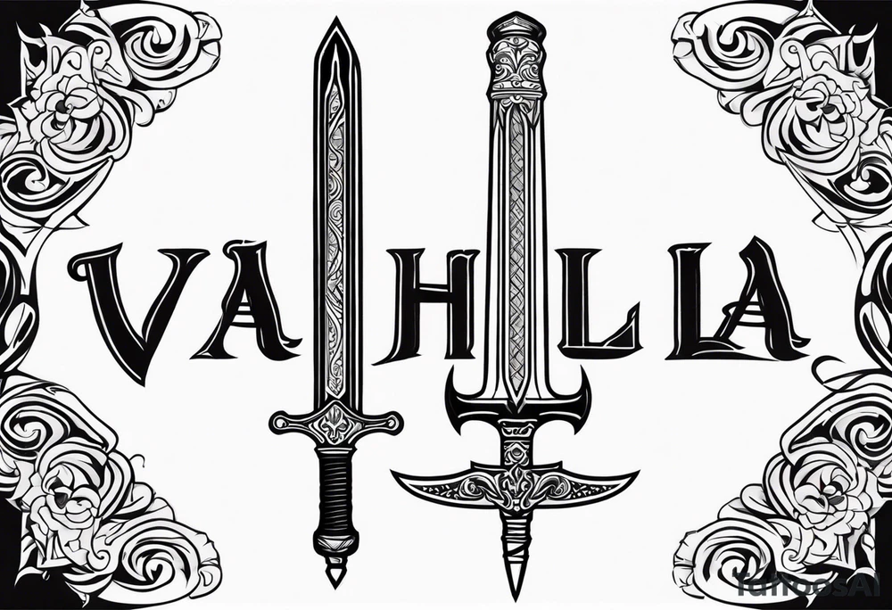 Valhalla sword tattoo idea