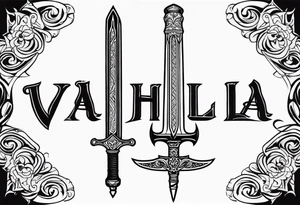 Valhalla sword tattoo idea